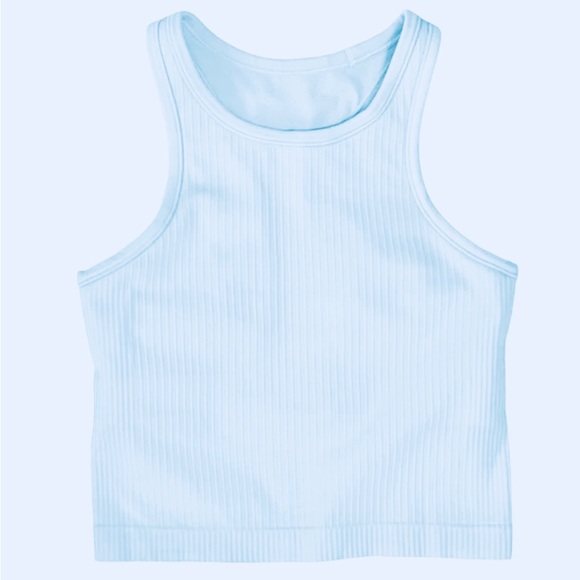 lululemon athletica Tops - NWT Lululemon Ebb to Street 💙 Blue Linen | Cropped Racerback Tank Top | yoga